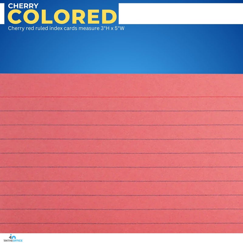 1InTheOffice Ruled Red Index Cards 3x5, Cherry Red, 200/Cards - Image 4